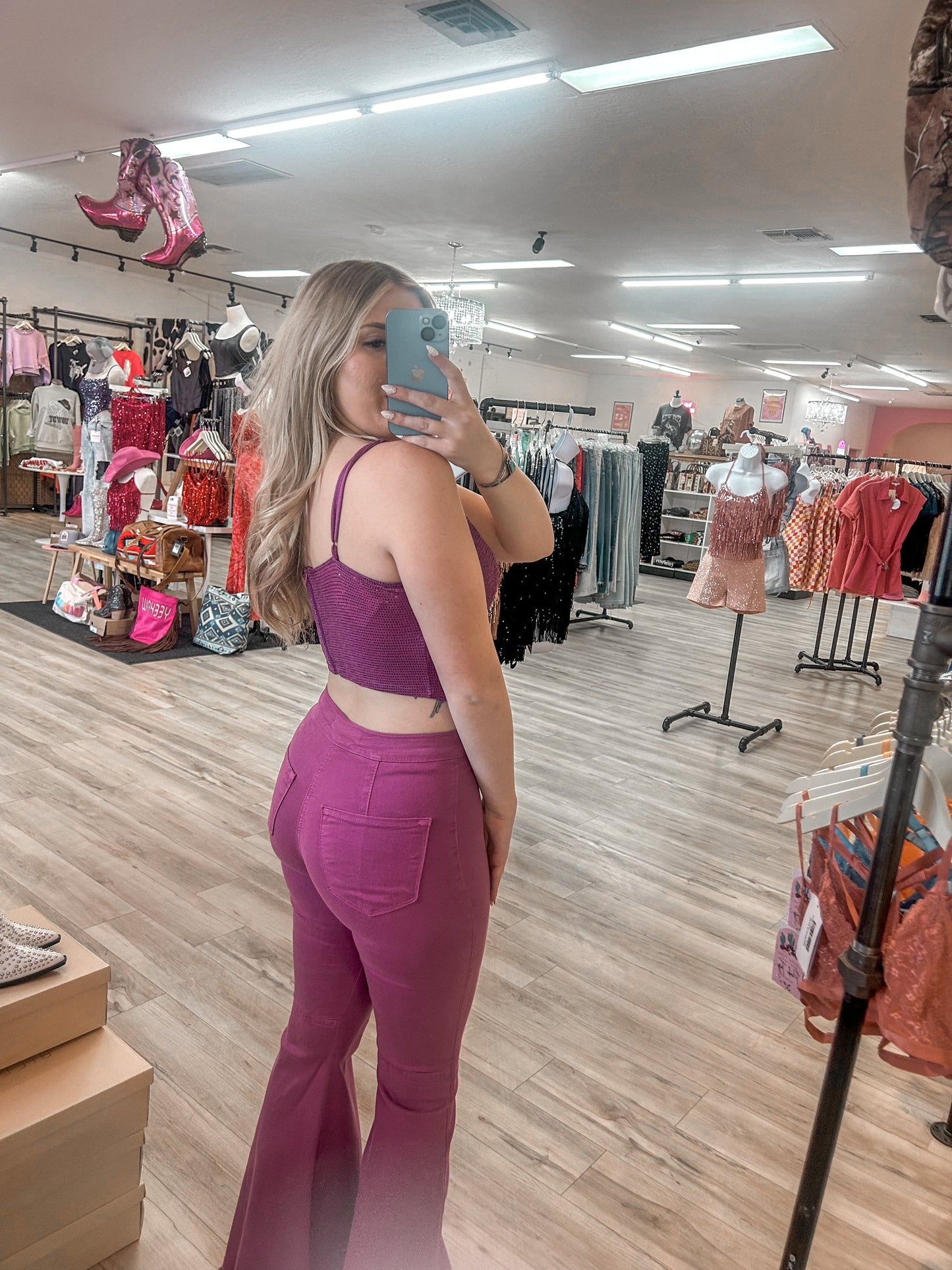 Purple Sequin Corset Top