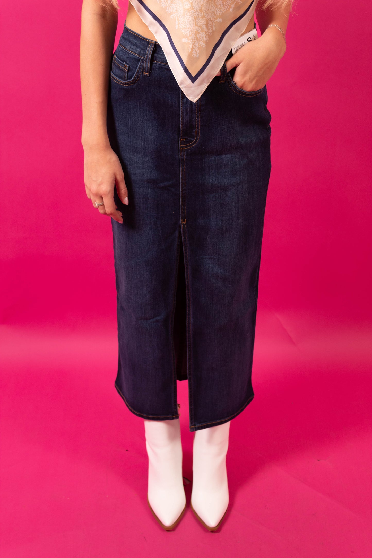Coastal Dark Cowgirl Denim Skirt