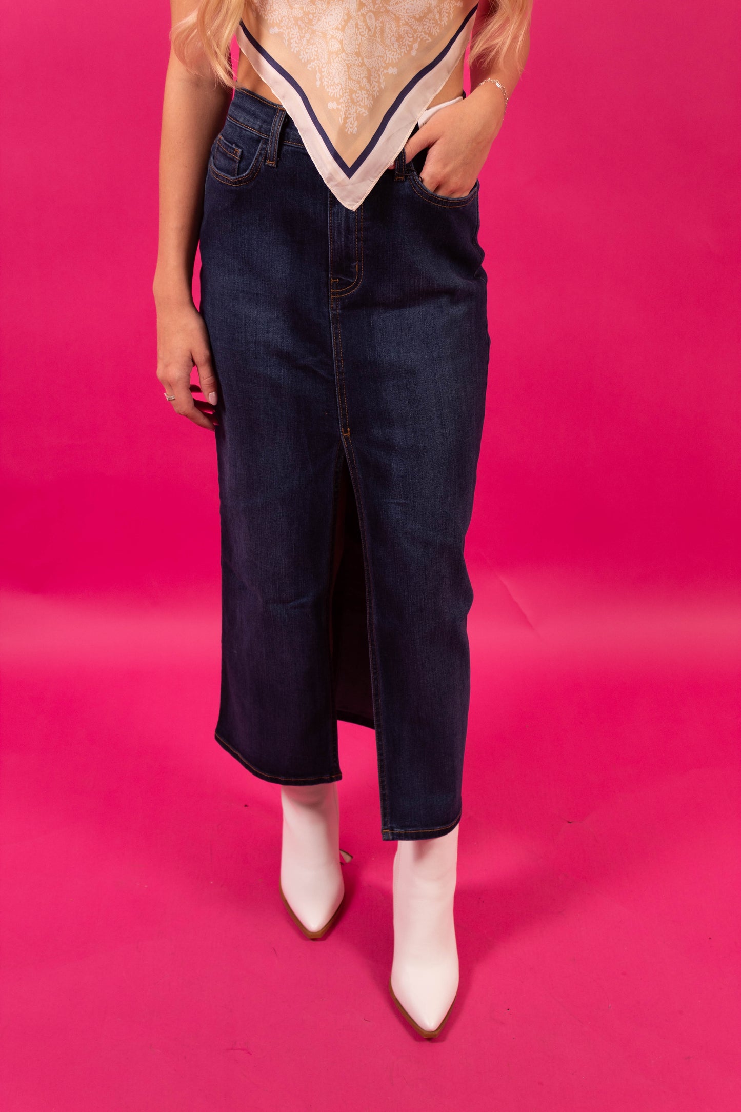 Coastal Dark Cowgirl Denim Skirt