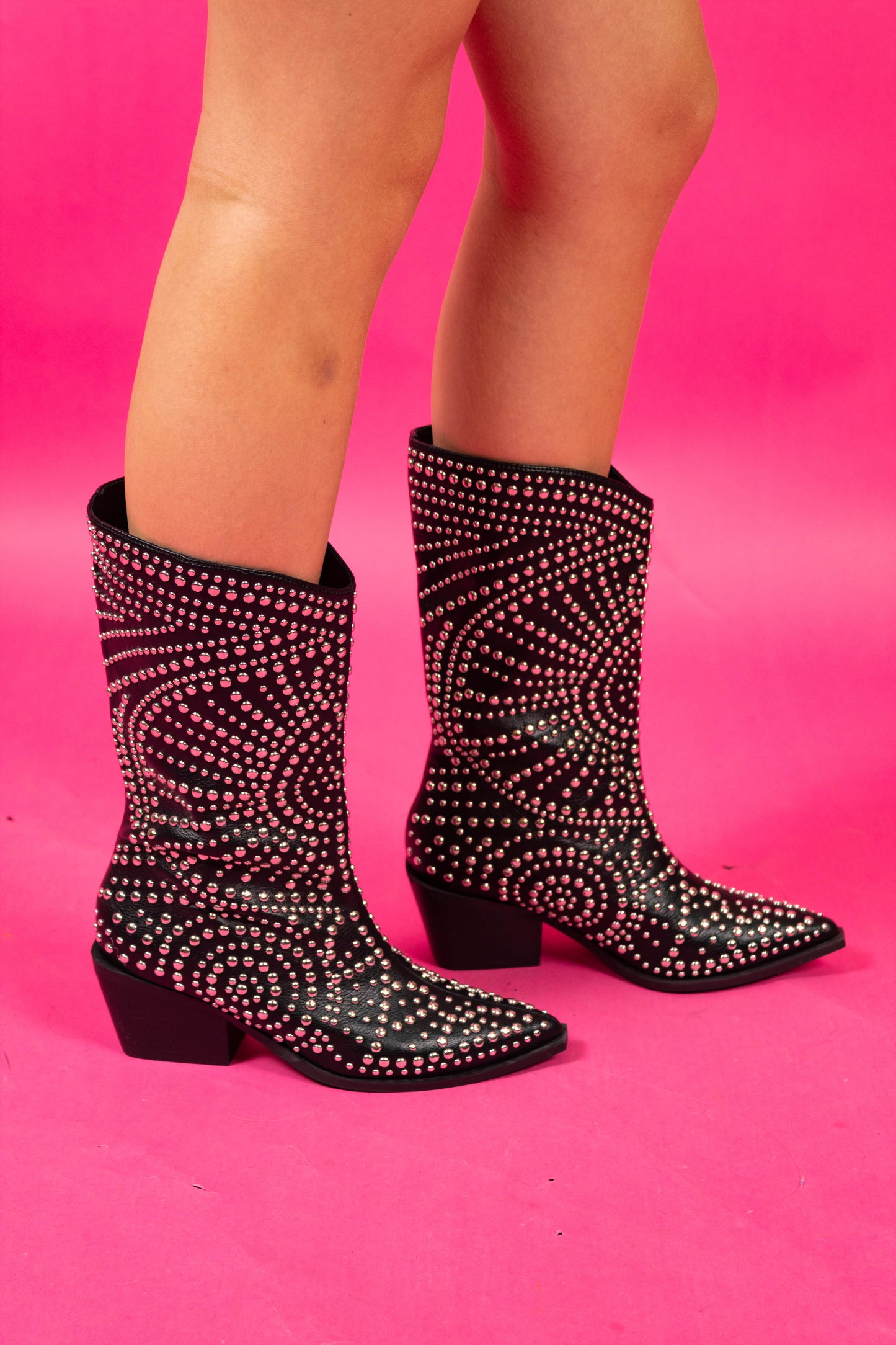 Midnight Stagecoach Studded Boots