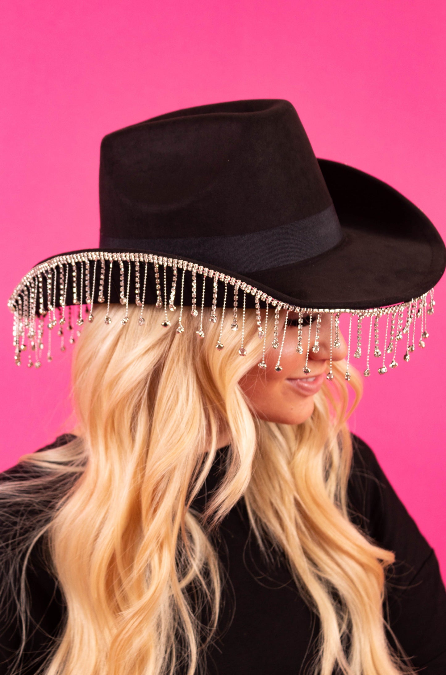 Midnight Rhinestone Drippin Cowgirl Hat