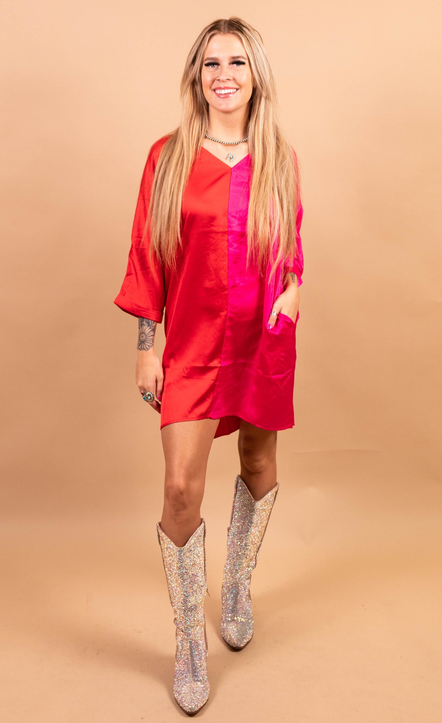 Sweetheart Color Block Dress