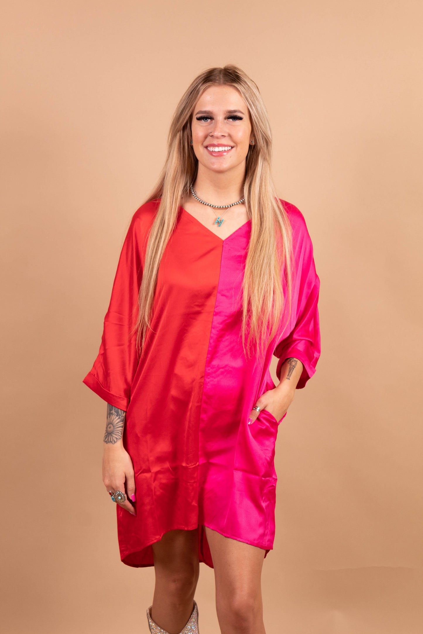 Sweetheart Color Block Dress