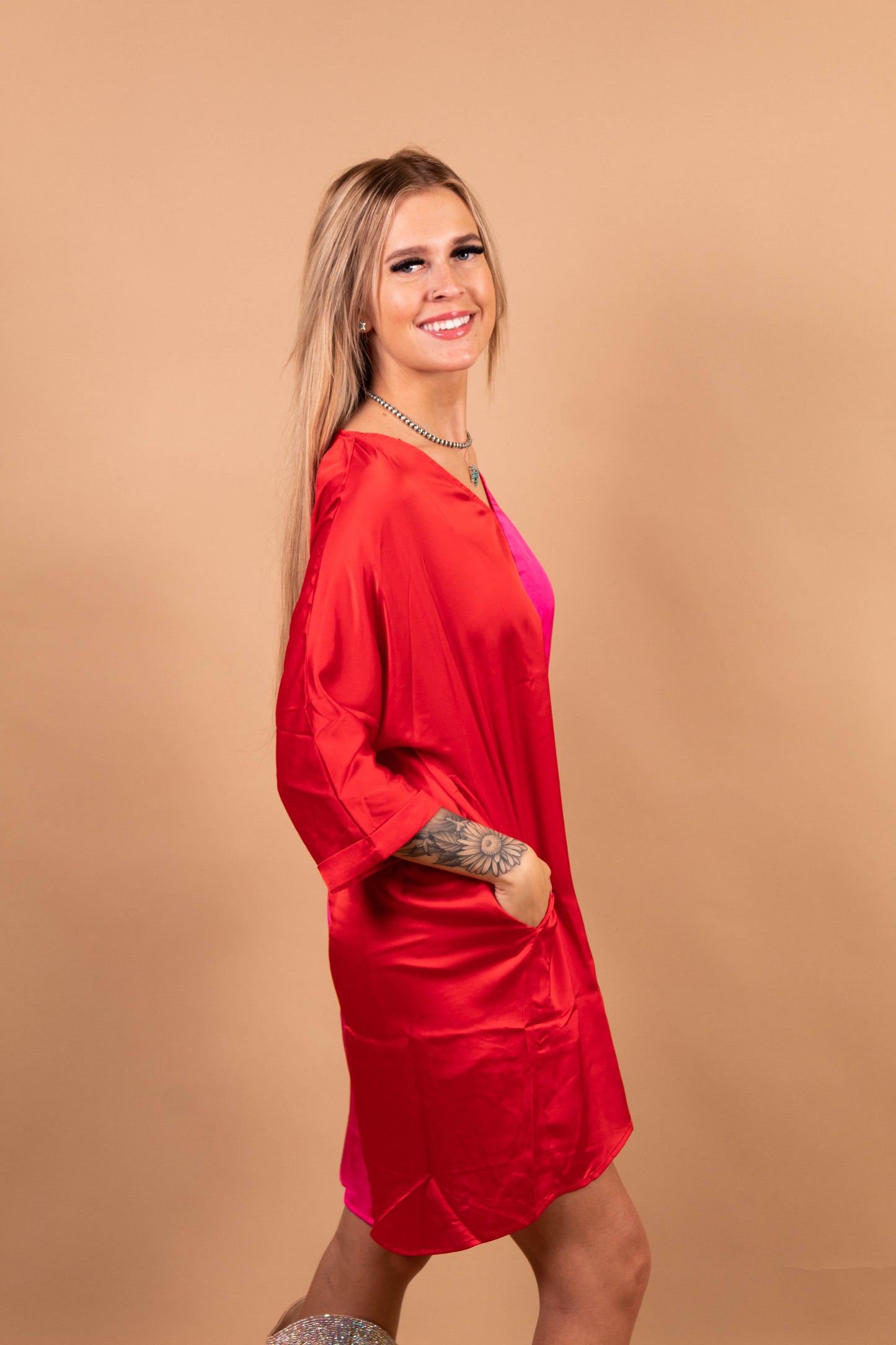 Sweetheart Color Block Dress