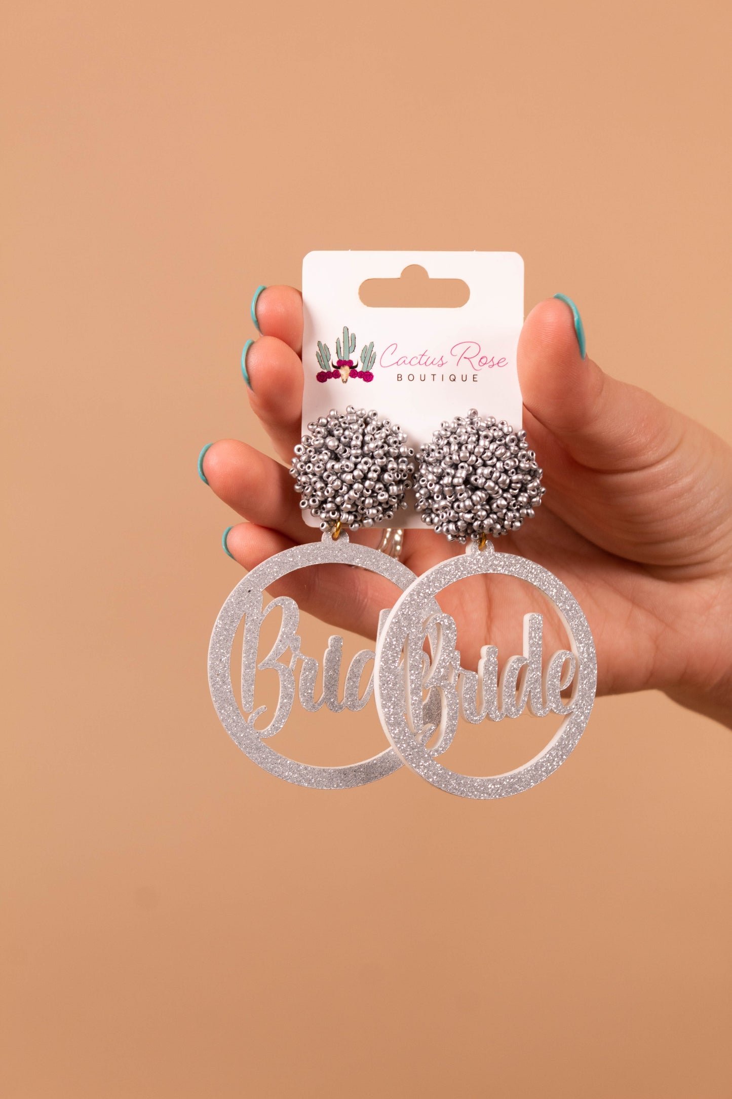 Glitter Bride Beaded Earrings
