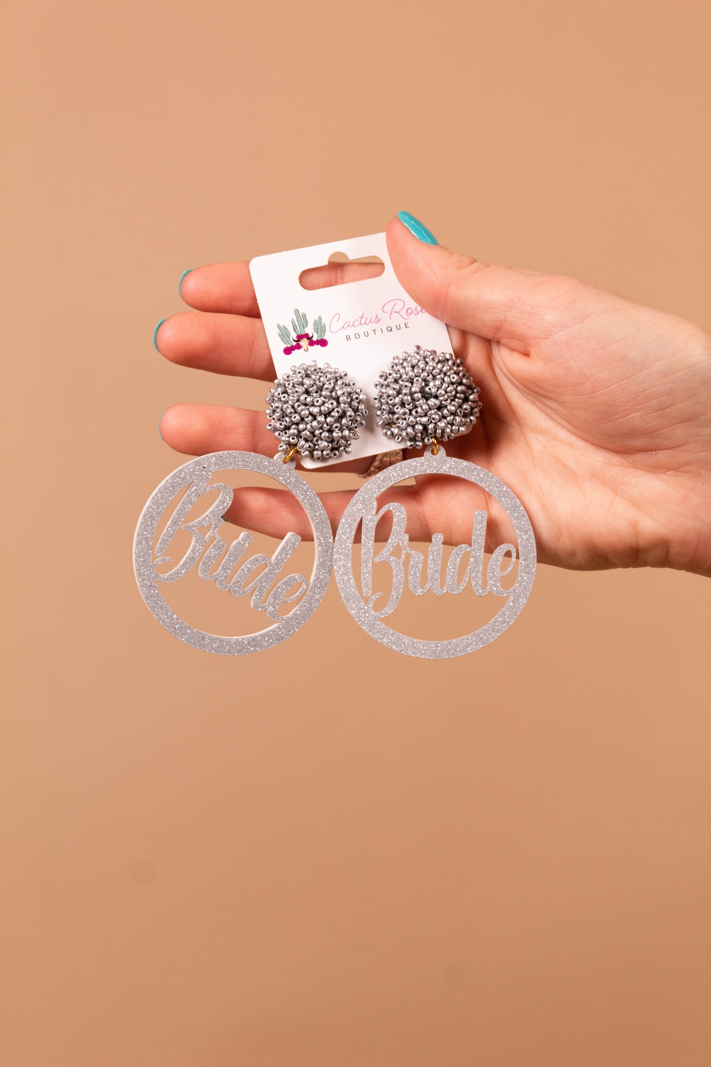 Glitter Bride Beaded Earrings