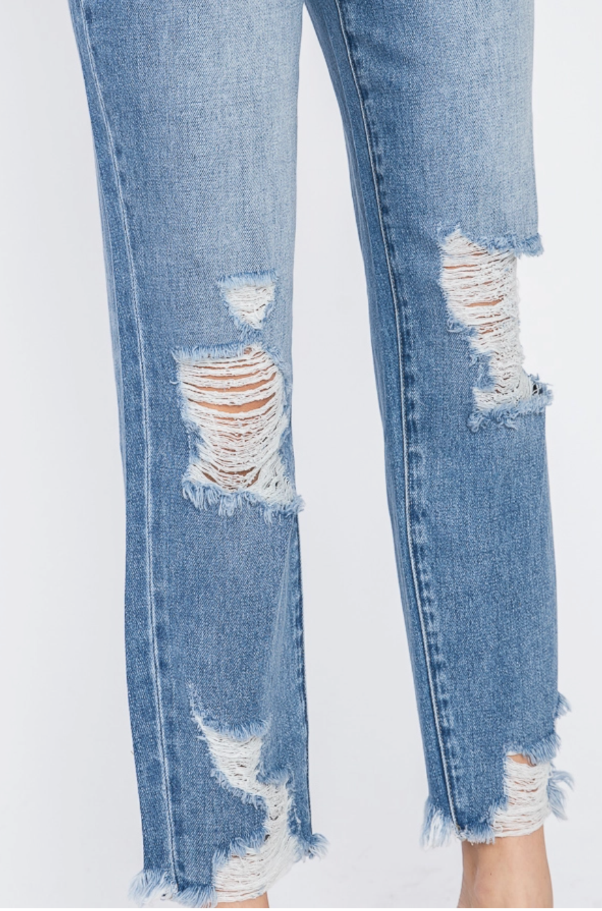 Whiskey Glasses Denim Mom Jeans