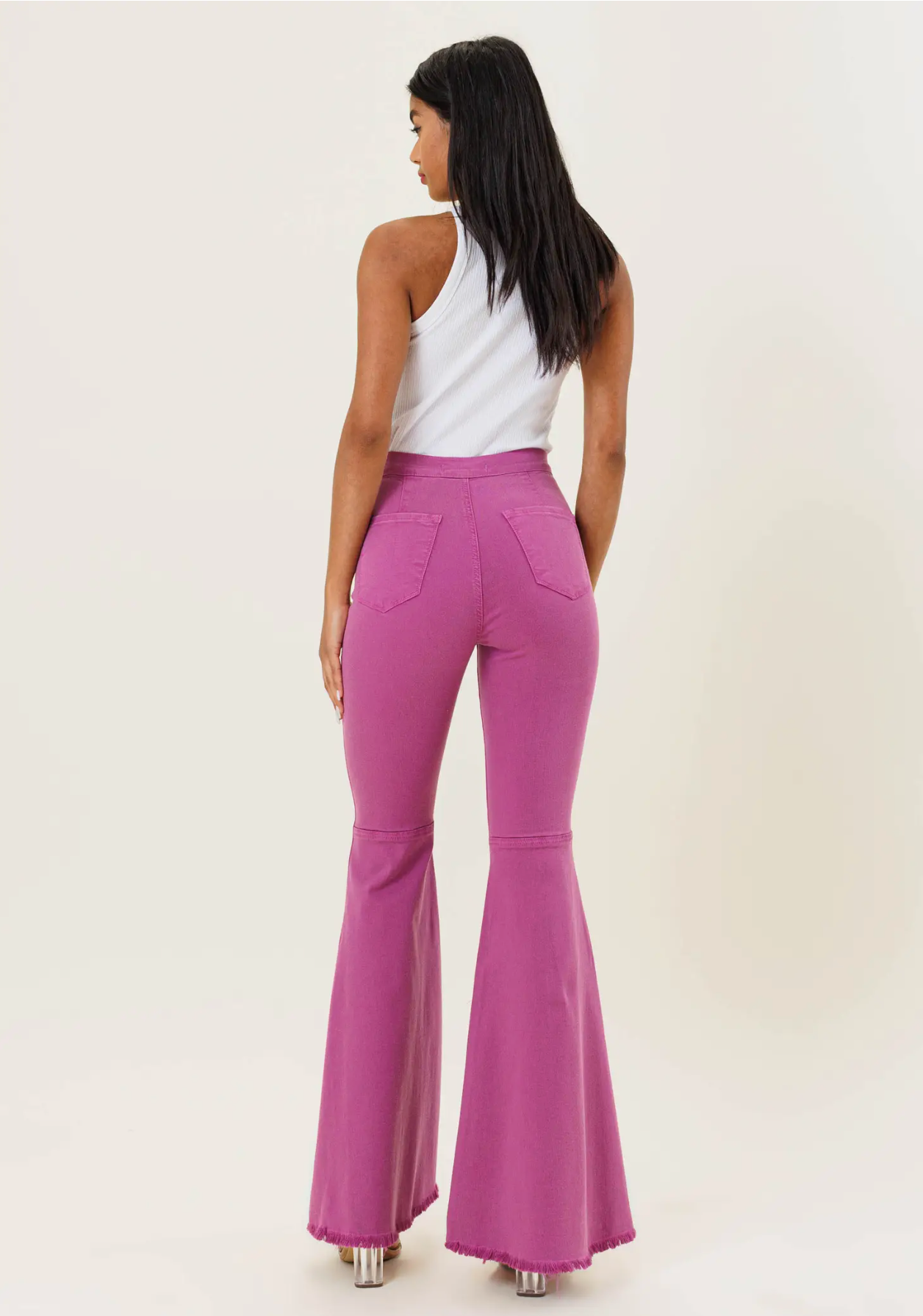 Purple Color Pop Denim Flares