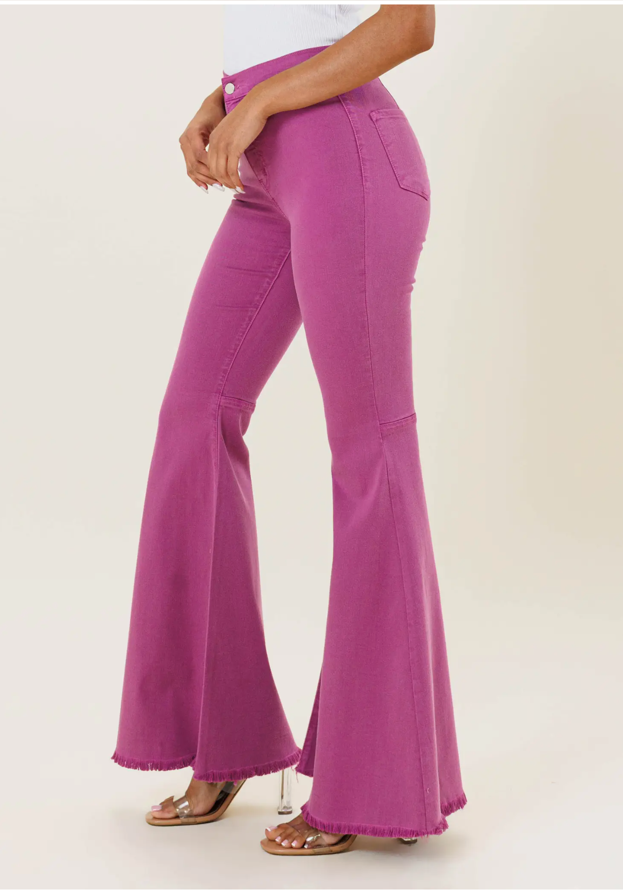 Purple Color Pop Denim Flares