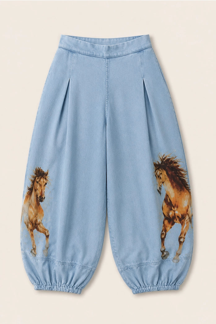 Wild Horses Chambray Harem Pants