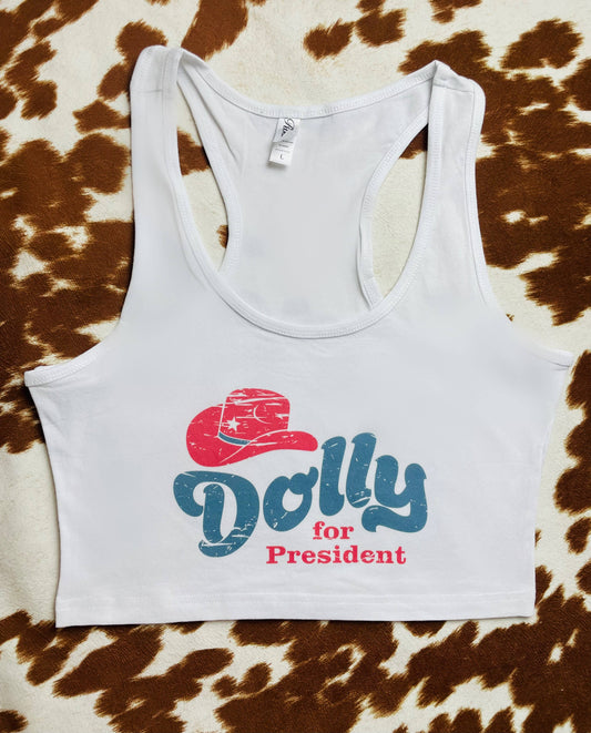 Dolly for President Cropped Tank Top