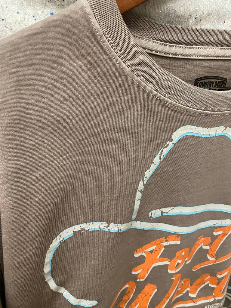 Fort Worth Rodeo 87 Vintage Relaxed Crop T-shirt  : Medium Faded Brown