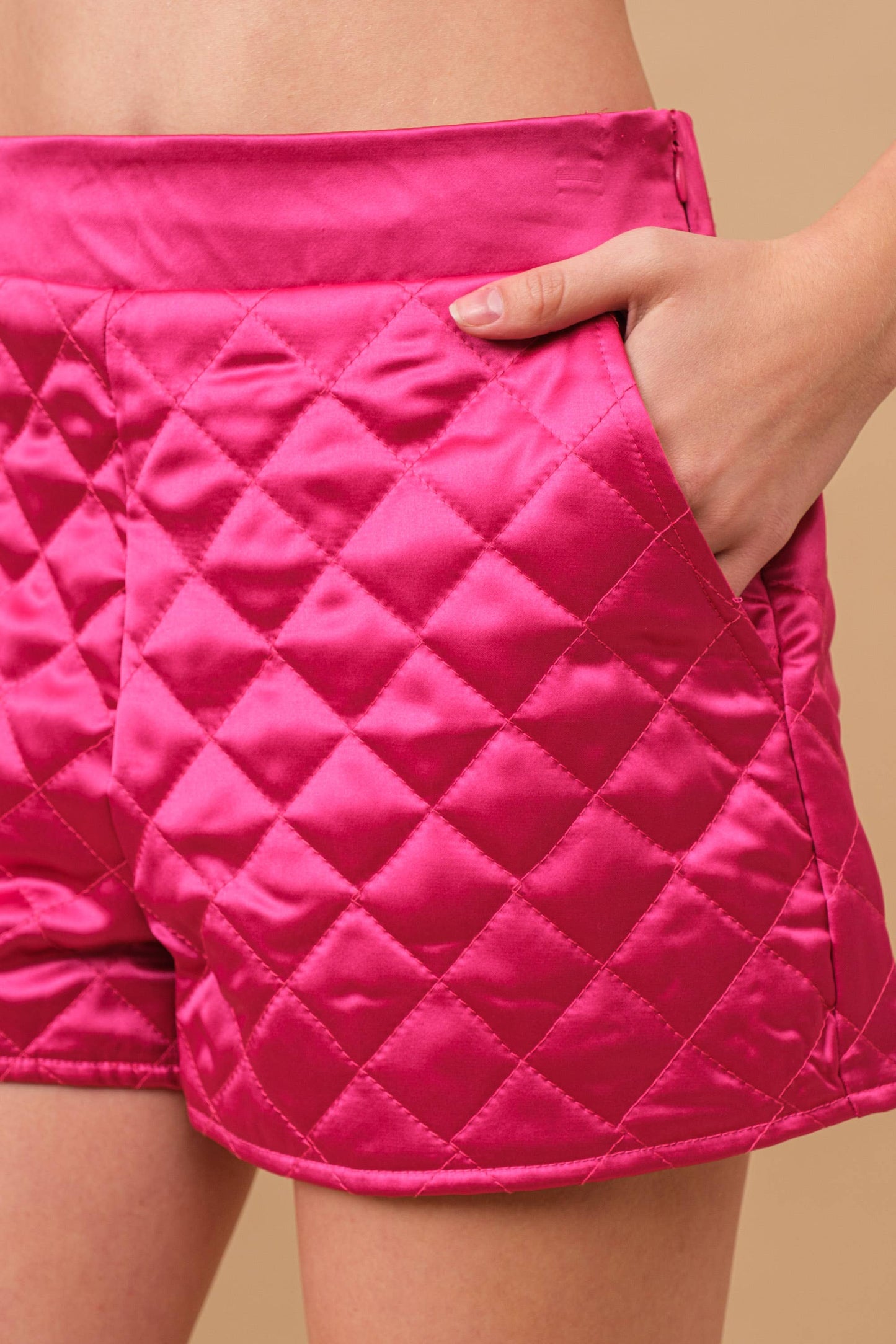 Quilted Crop Pocket Bomber Jacket w/ shorts Matching Set