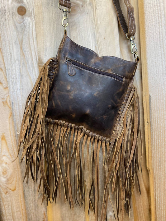 Bronco All Tooled Leather Crossbody    