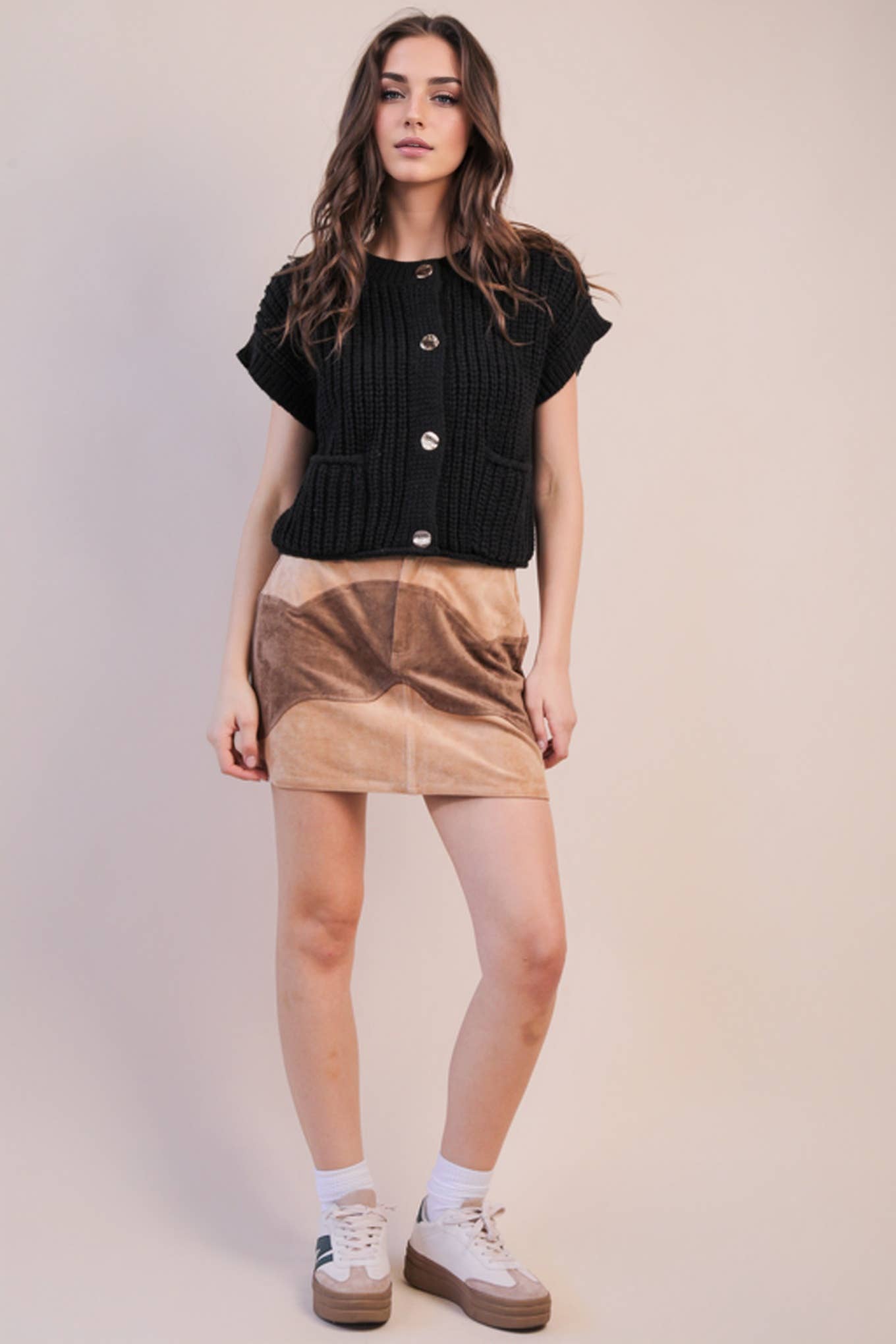 Suede Western Fitted Mini Skirt