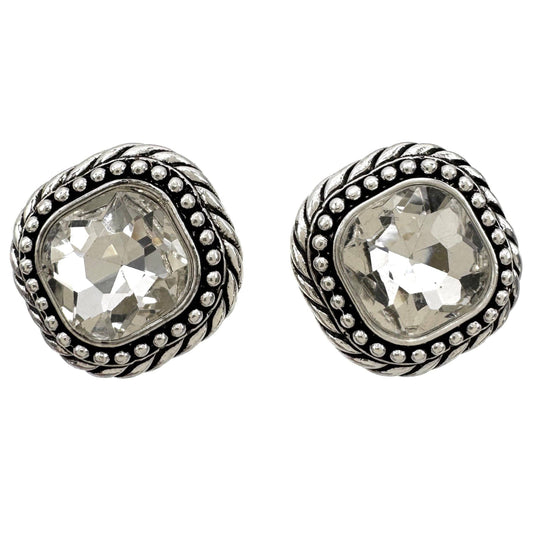 Large Western Stud Earrings: Clear