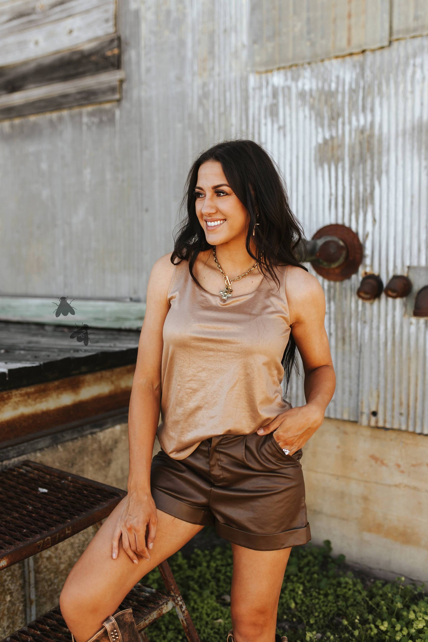 Luxe Square Neck Tank- Sand