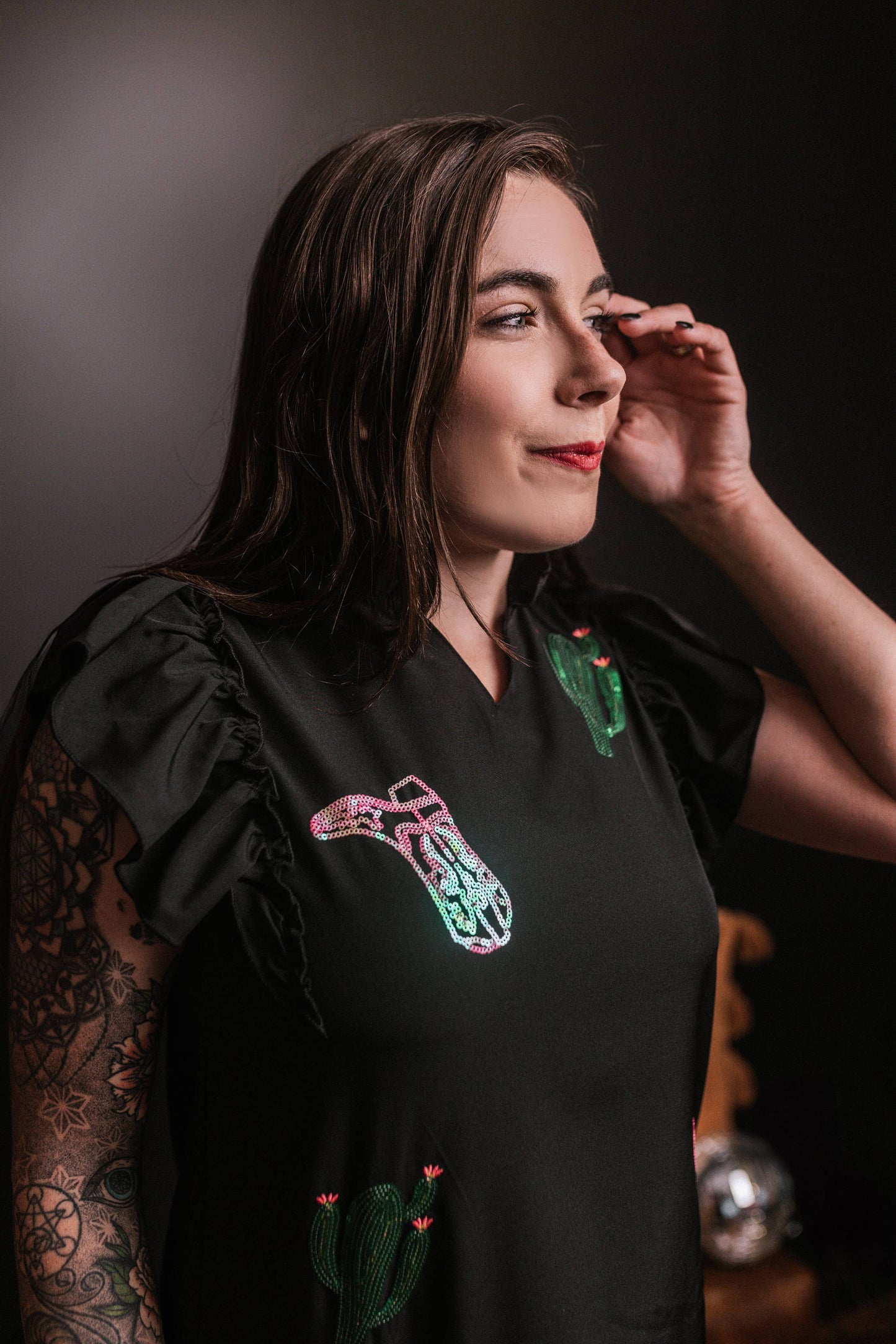 Sequins Ruffle Dress