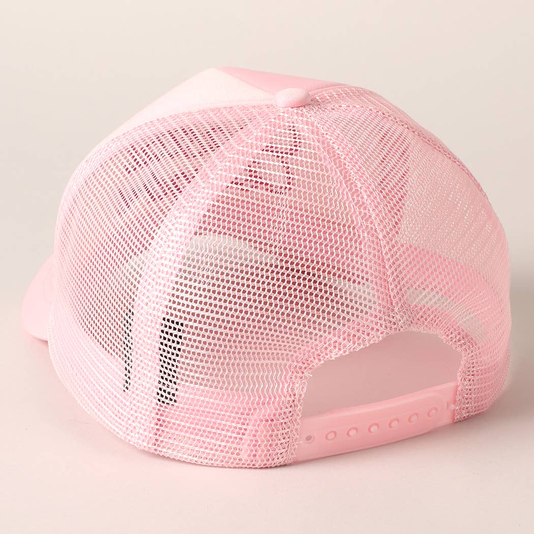 Costal Cowgirl Embroidered Hat: NEON PINK
