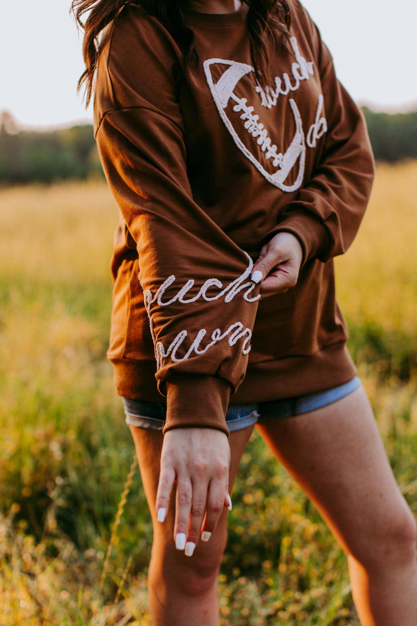 Touch Down Rope Embroidery Sweatshirt