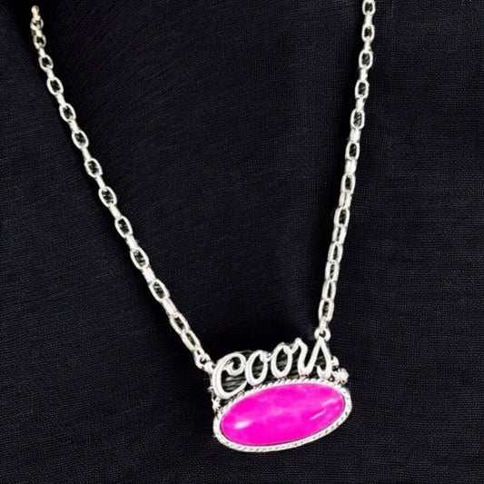 Western Fashion Statement Necklace: Hot Pink