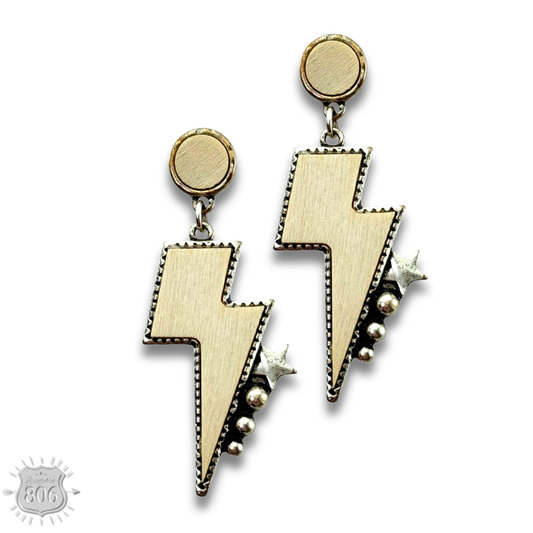 Thunder bolt earring: White