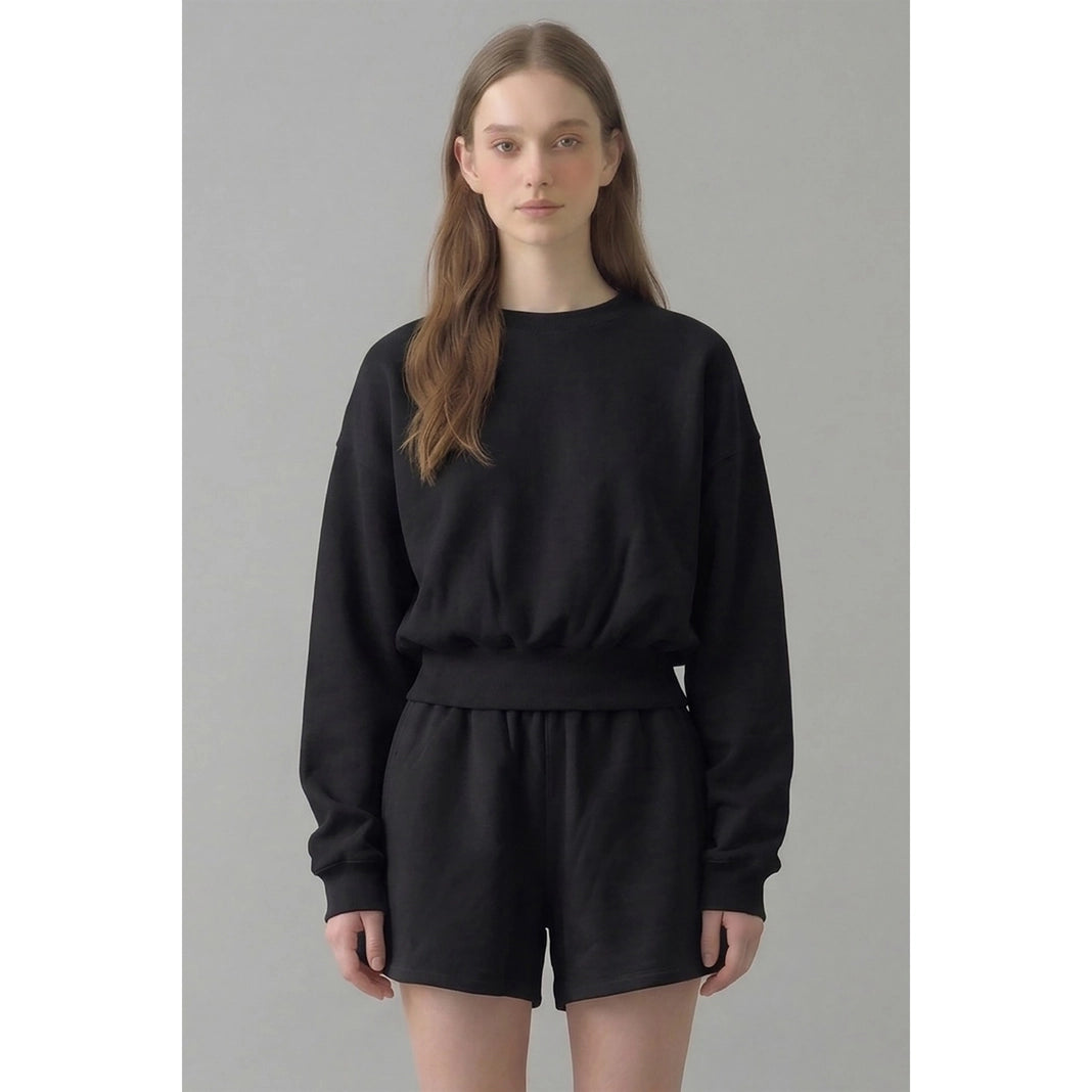 Cropped Blank Lab Crew Neck Sweatshirt