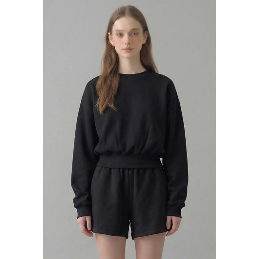 Cropped Blank Lab Crew Neck Sweatshirt