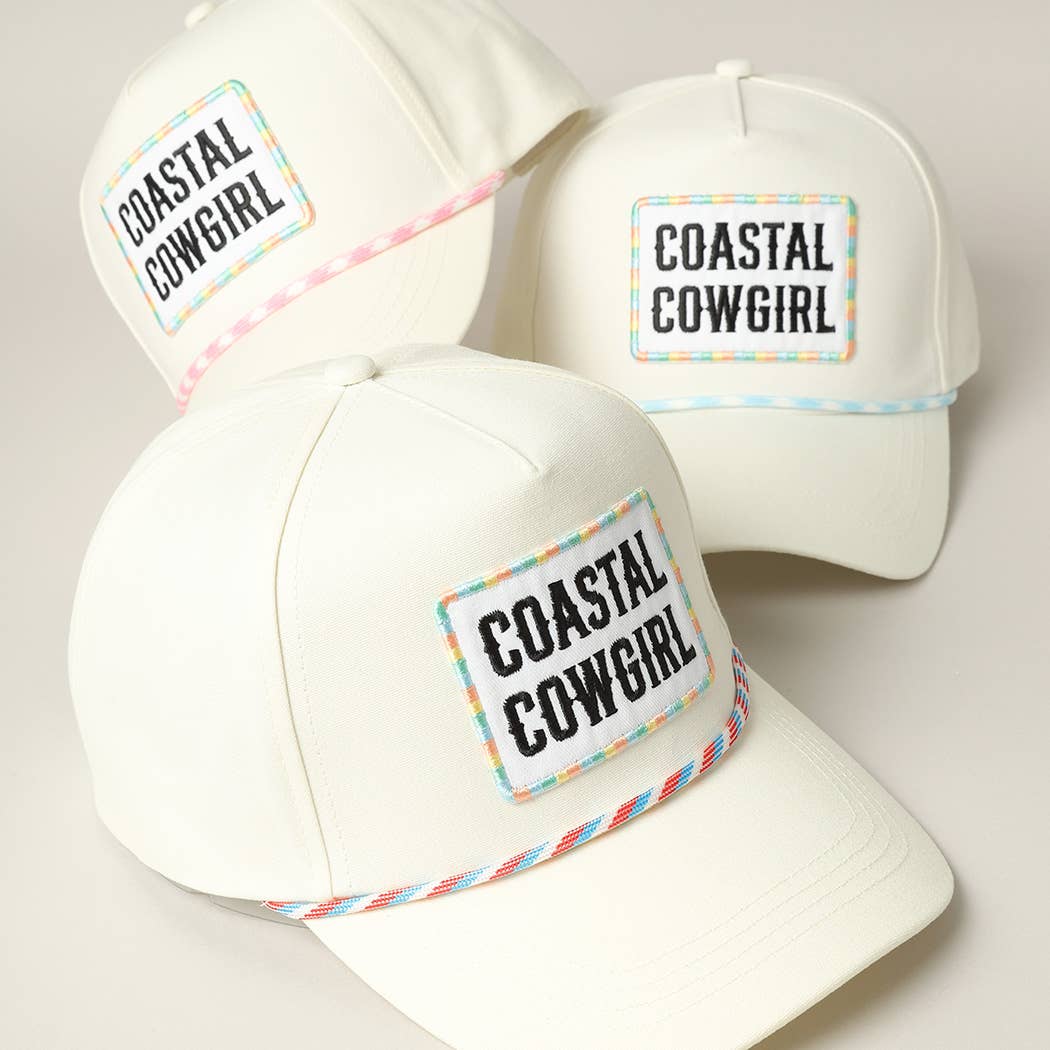 Coastal Cowgirl Embroidery Patch Trucker Hat: MULTI / ONE SIZE
