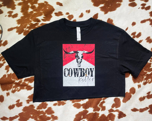 Cowboy Cropped Top Black