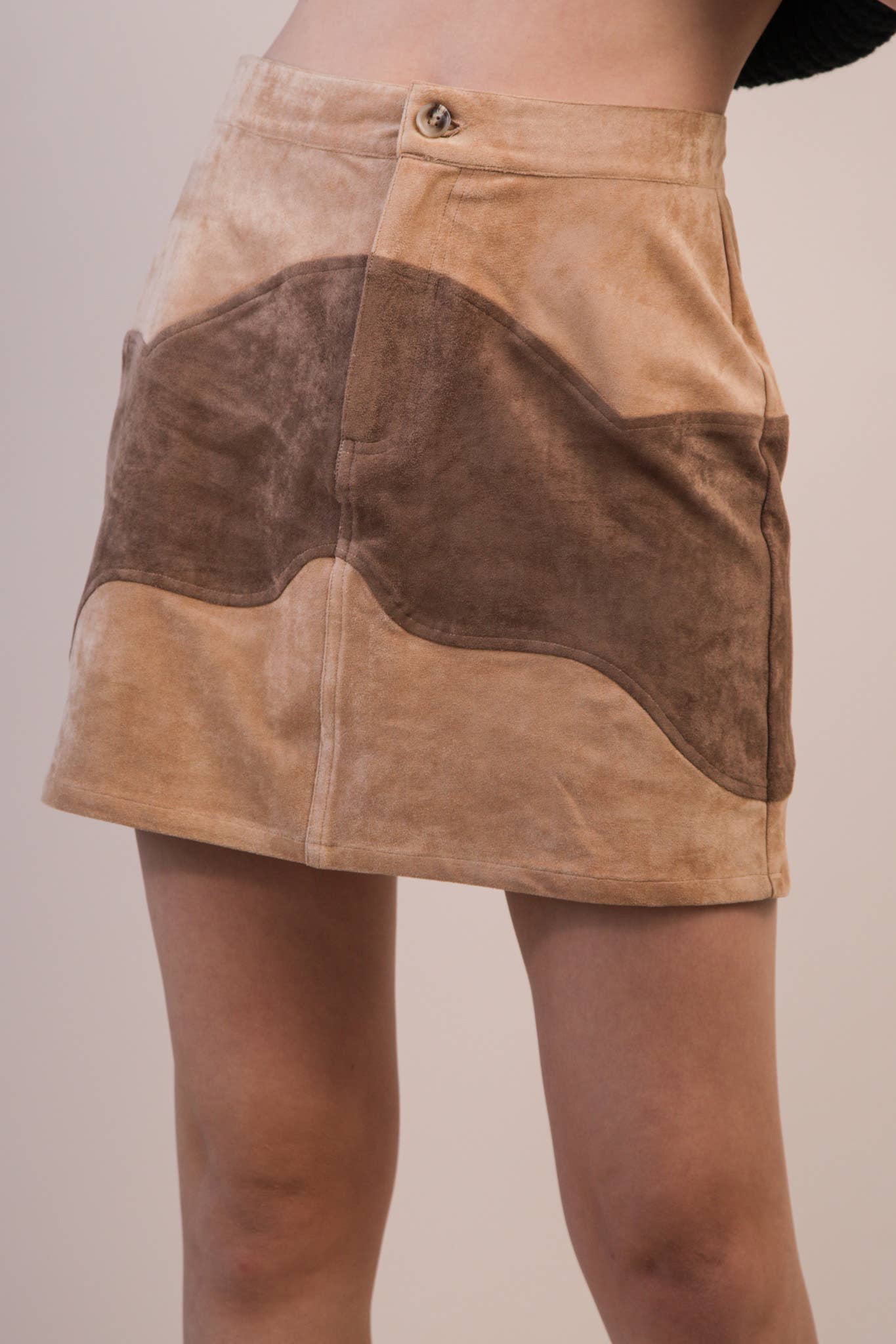 Suede Western Fitted Mini Skirt