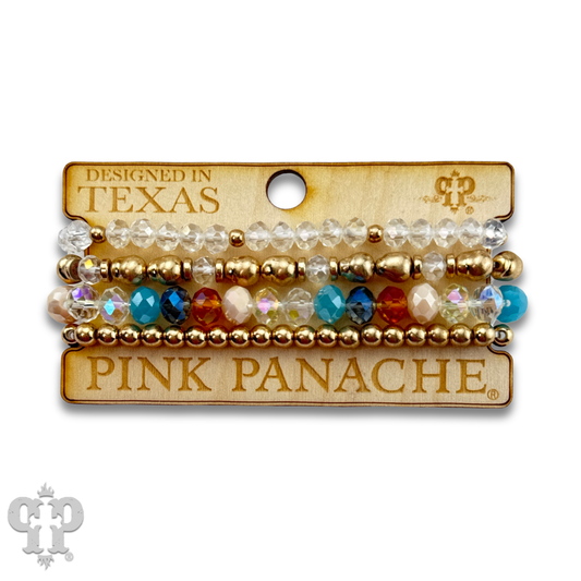 Multi-color and gold bead bracelet: Multi-Color