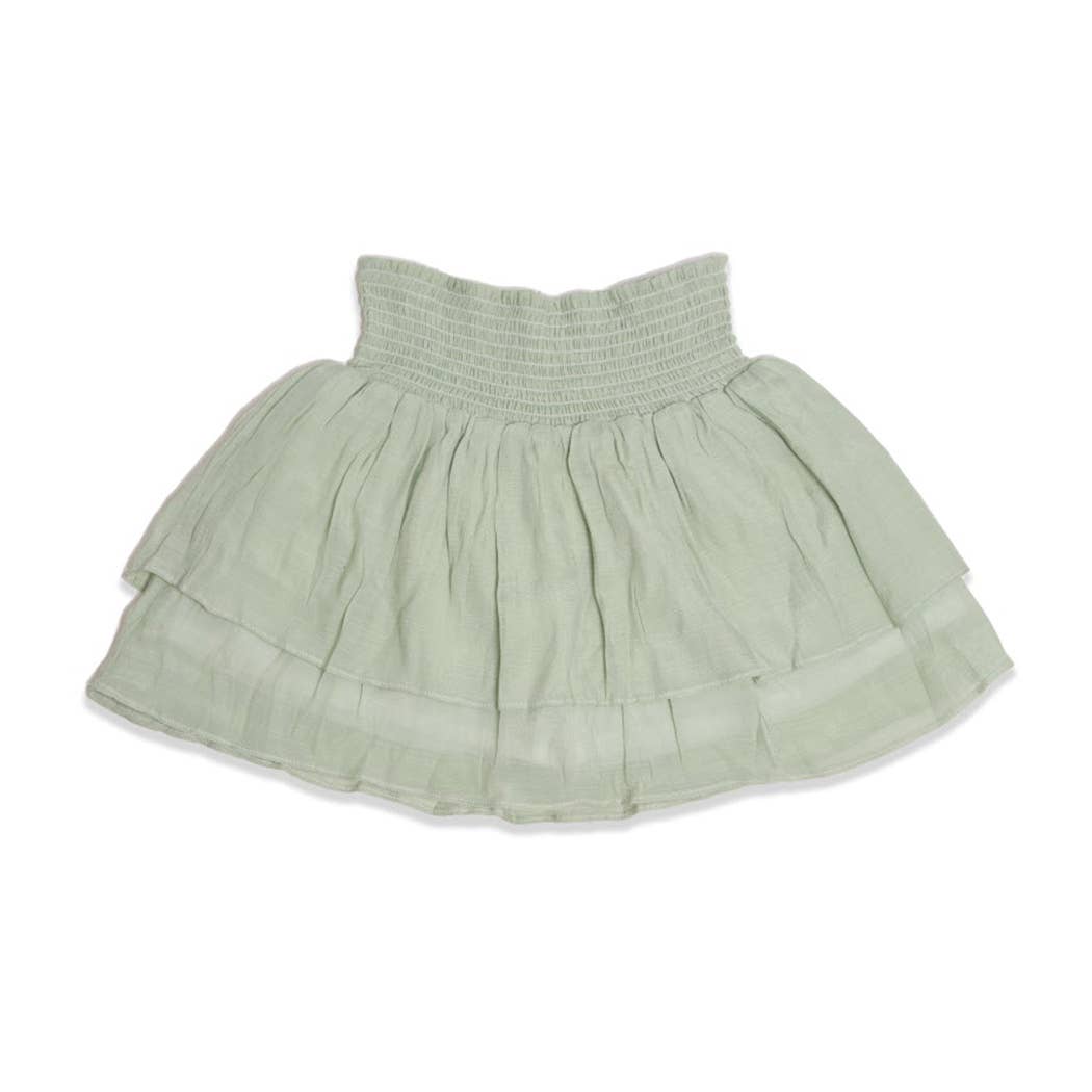 Solid Ruffle Tiered Mini Skirt