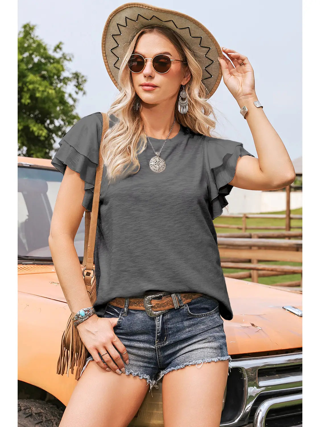 Ruffle Short Sleeve