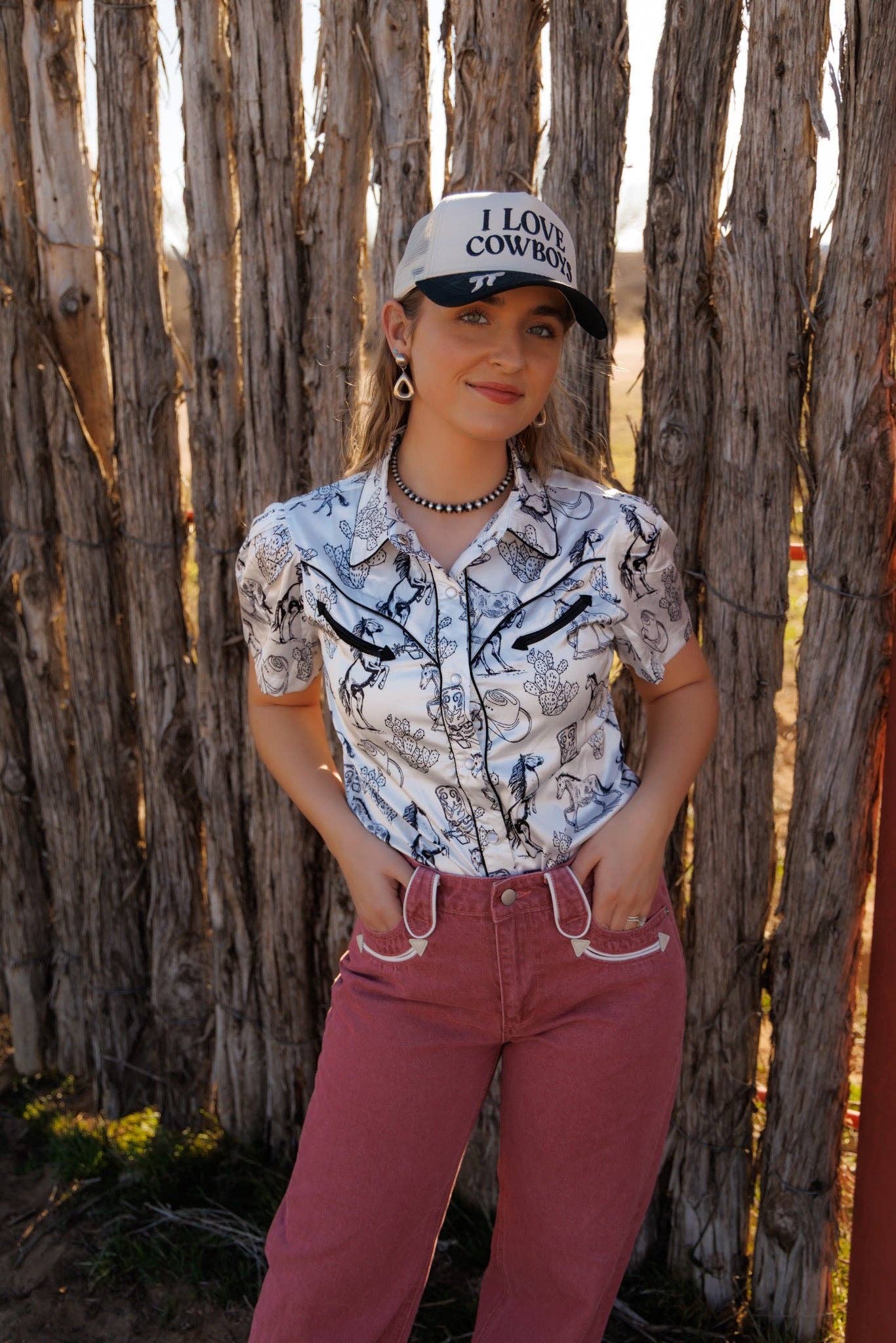 Wild Horses Pearl Snap-short sleeve
