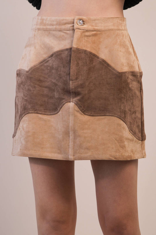 Suede Western Fitted Mini Skirt