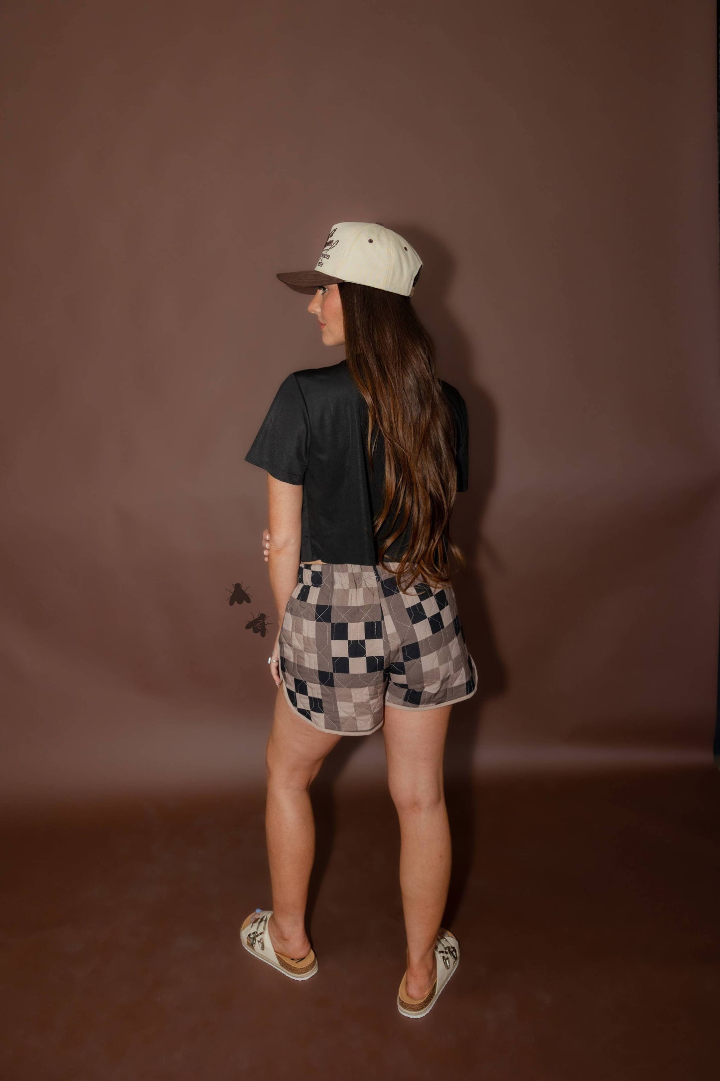 Neutral Patchwork Quilted Shorts