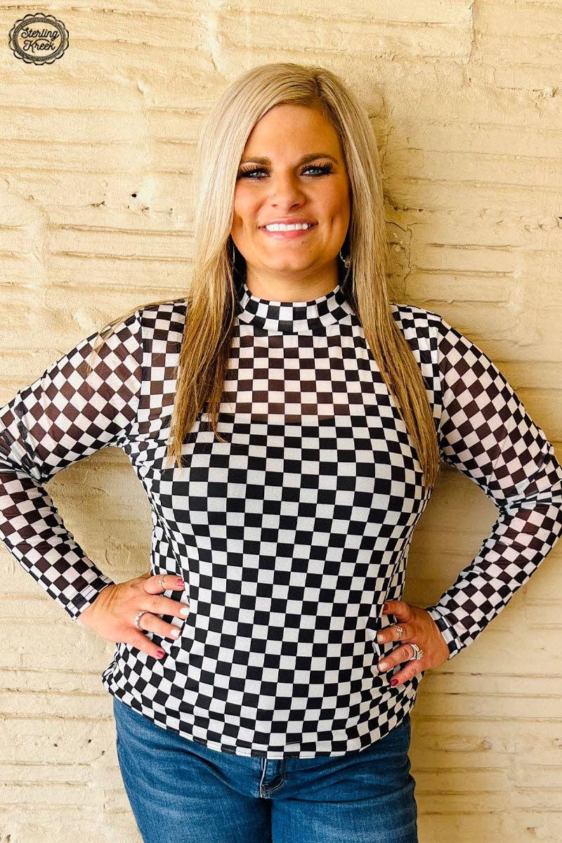 Checkered Mesh Top
