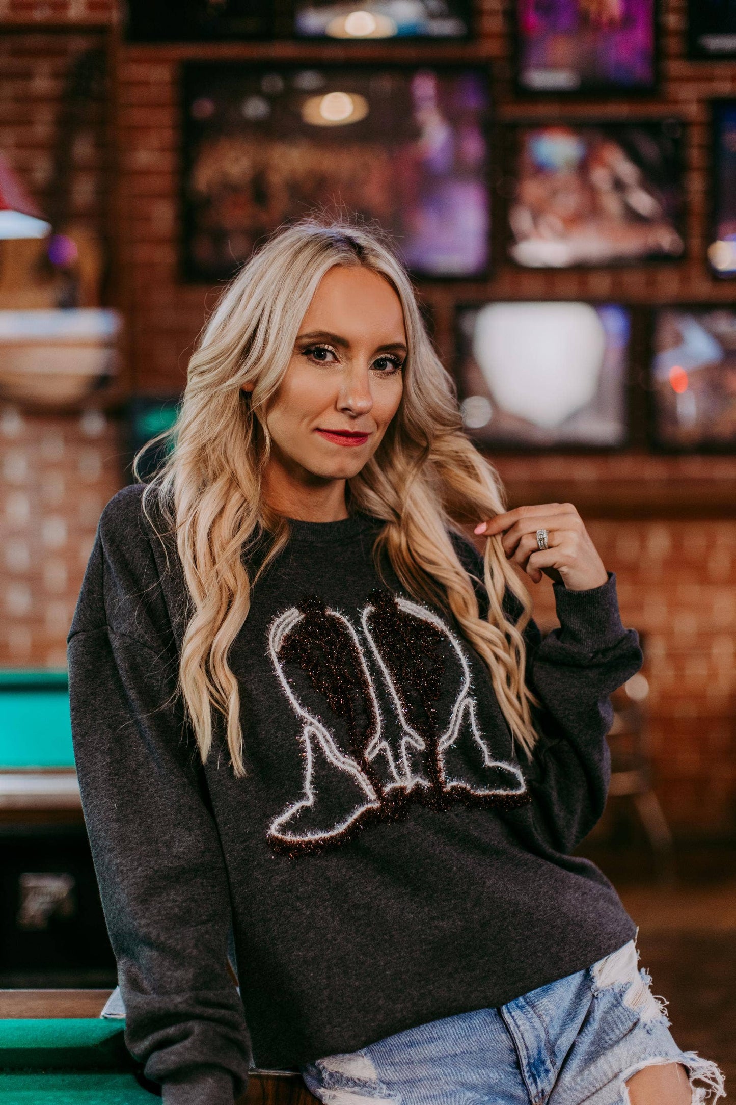 Tinsel Boots Sweatshirt