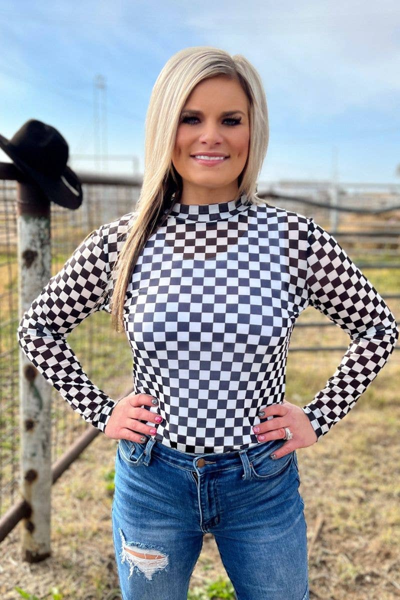 Checkered Mesh Top