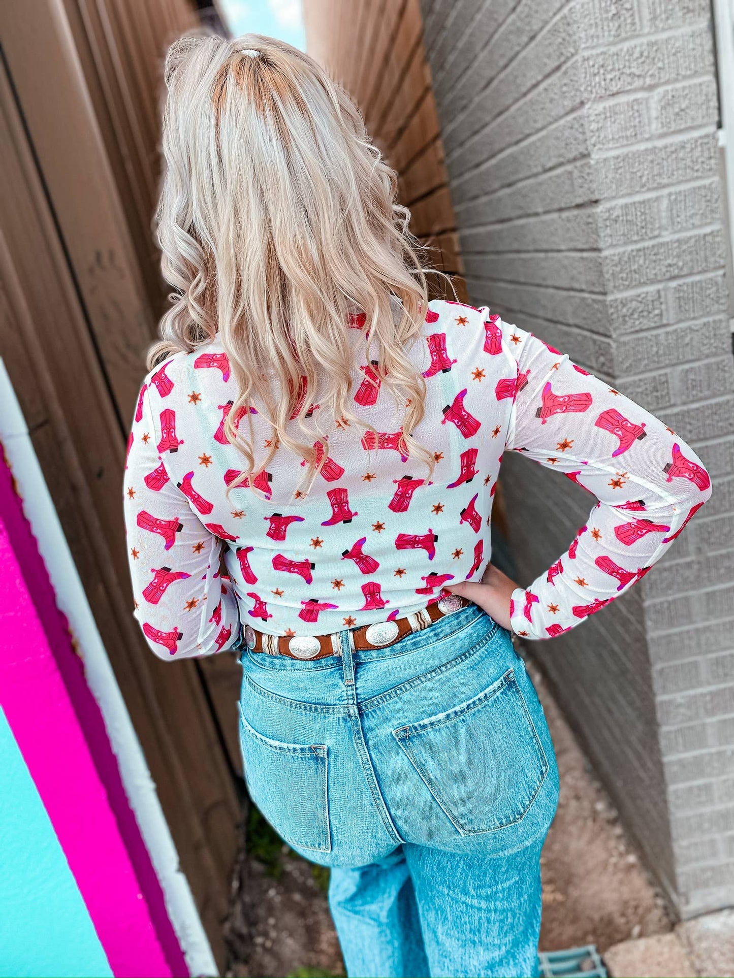 Boot Scootin' LS Mesh Top