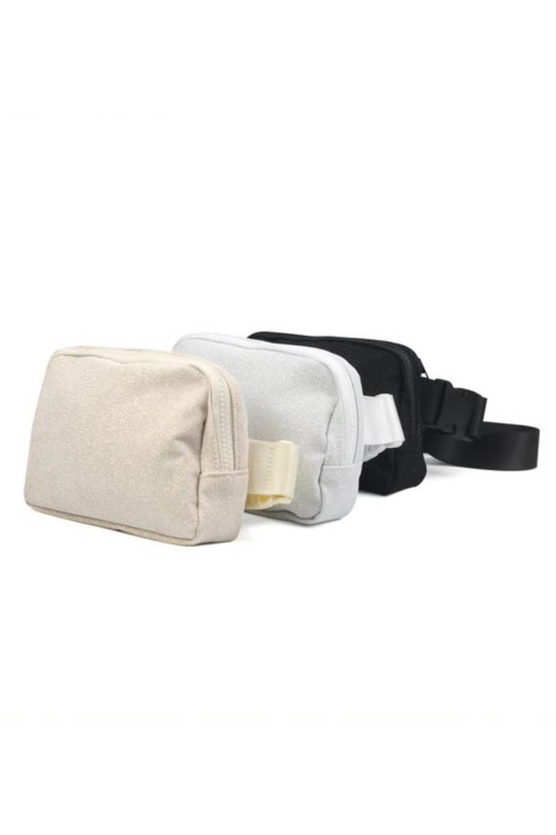 Beige Glitter Crossbody Bag