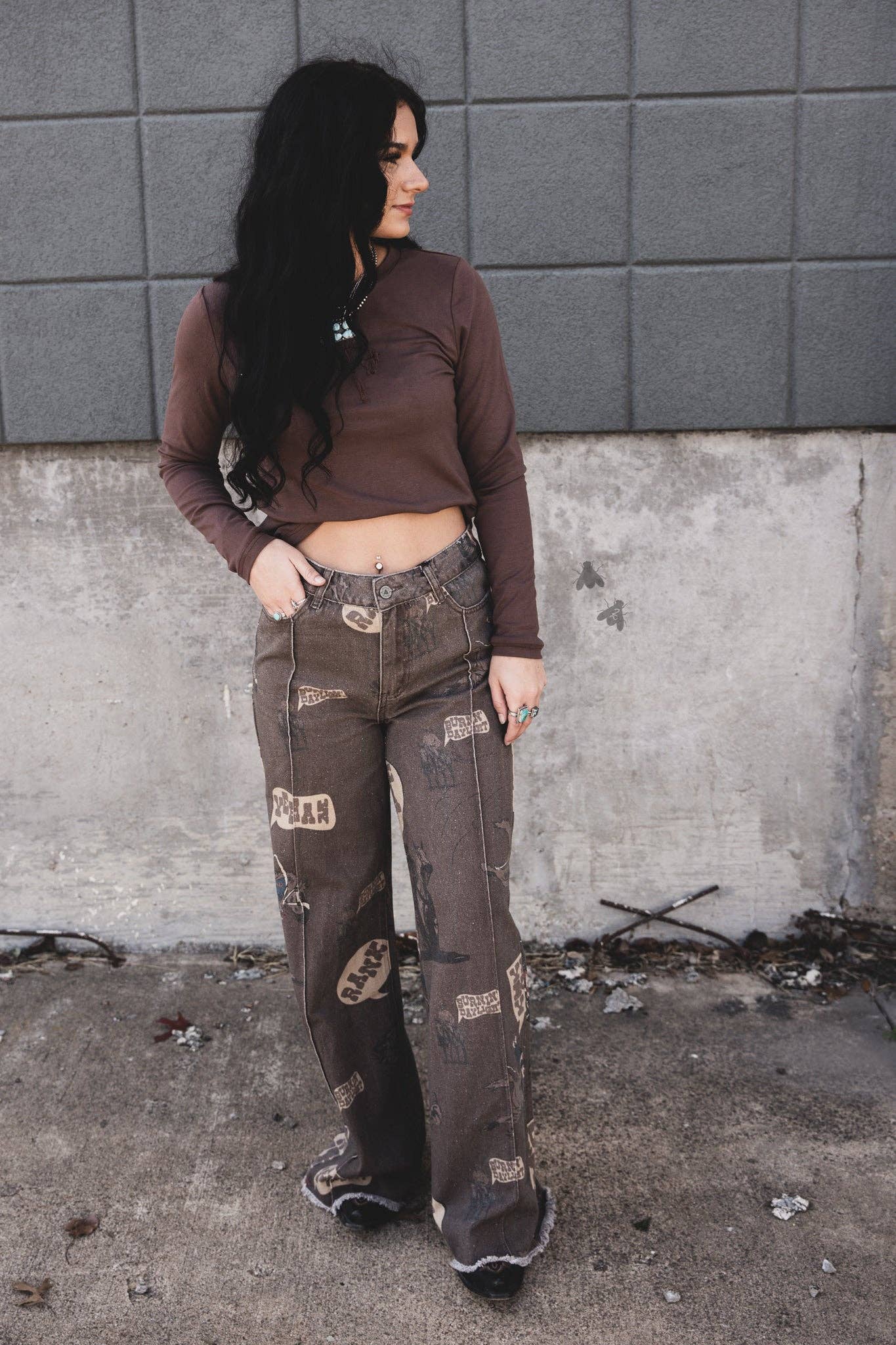 CHATTY COWBOY WIDE LEG PANTS