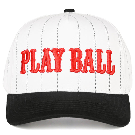 Play Ball Letter Stripe Pattern Trucker Cap