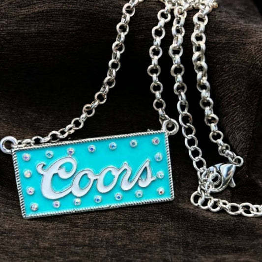 Summertime Western Rowdy Country Cowboy Necklace: Teal