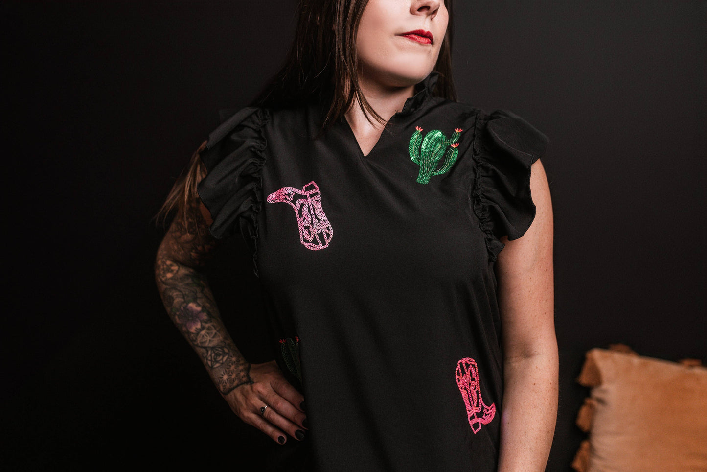 Sequins Ruffle Dress