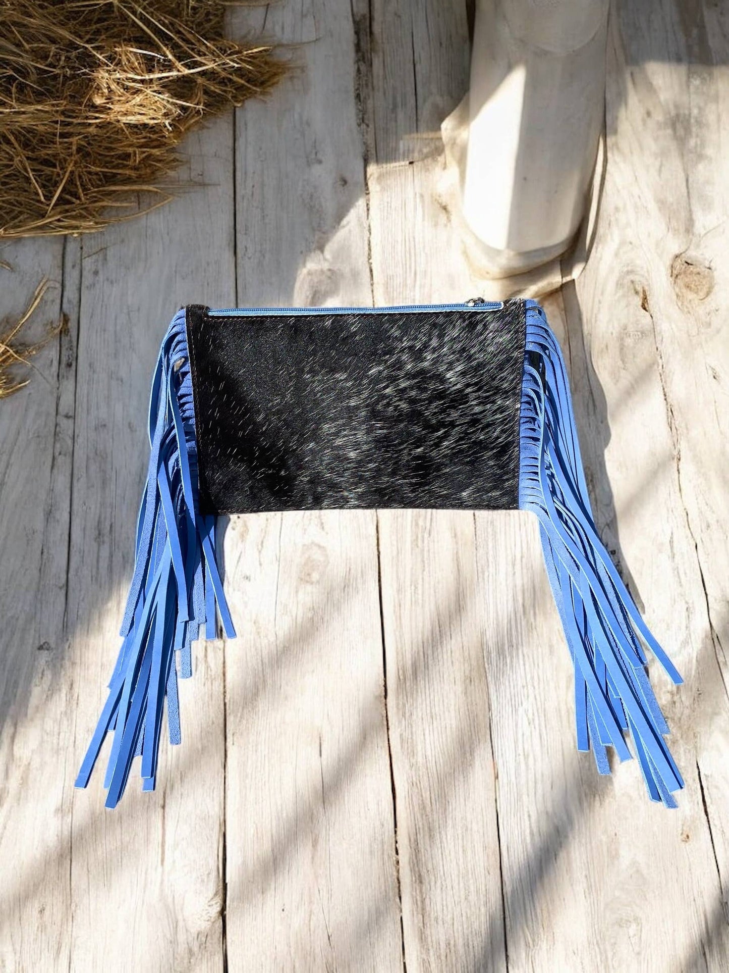 Fringe Cowhide Crossbodies: Burgundy Fringe