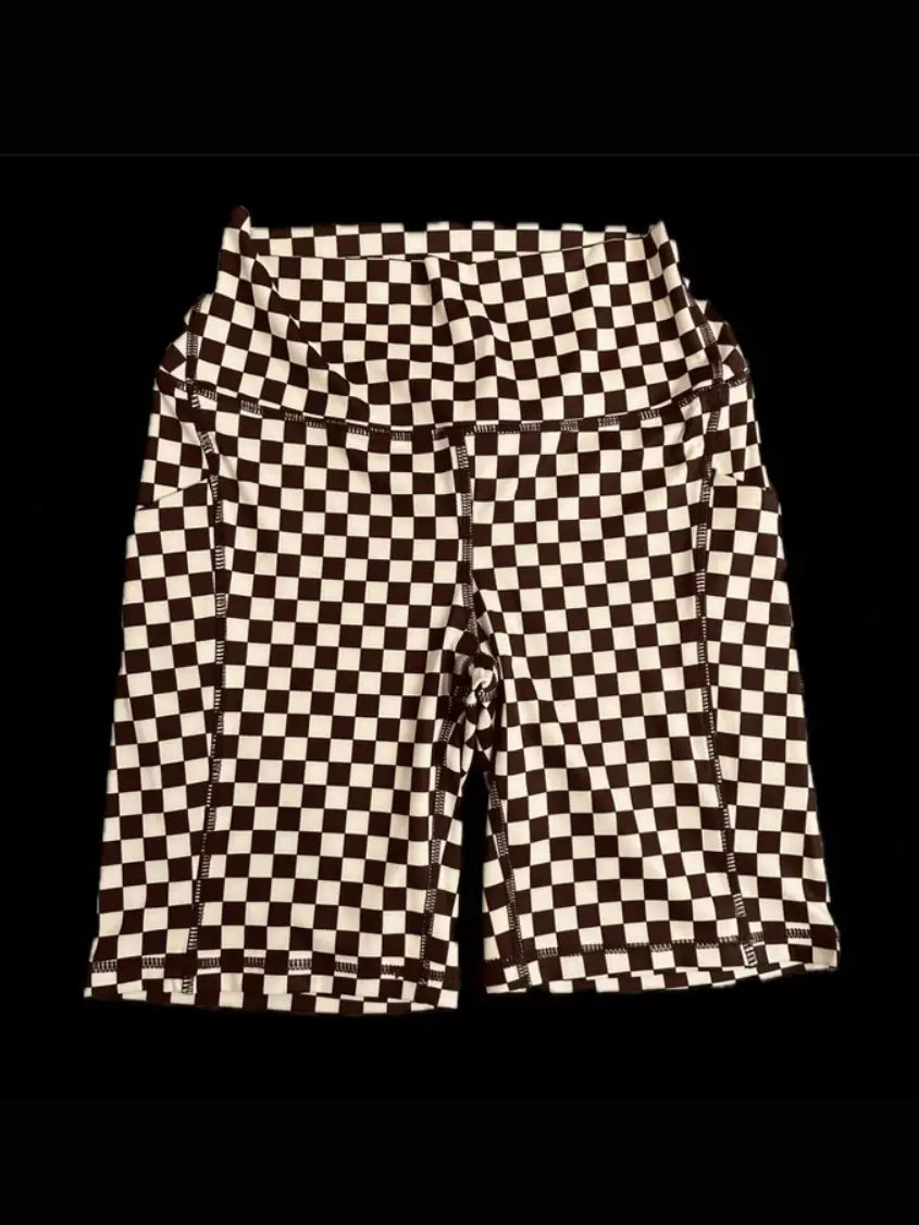 Vintage Checkered Bike Shorts