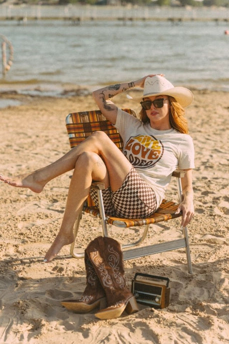 Vintage Checkered Bike Shorts