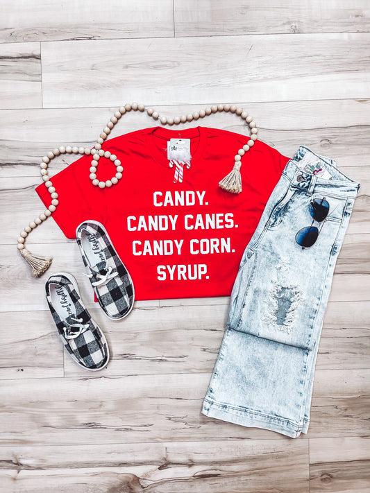 Candy, Candy Canes, Candy Corn, Syrup Tee